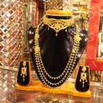 Gold Maharani Set - Choker Necklace, Lahari, Earrings
